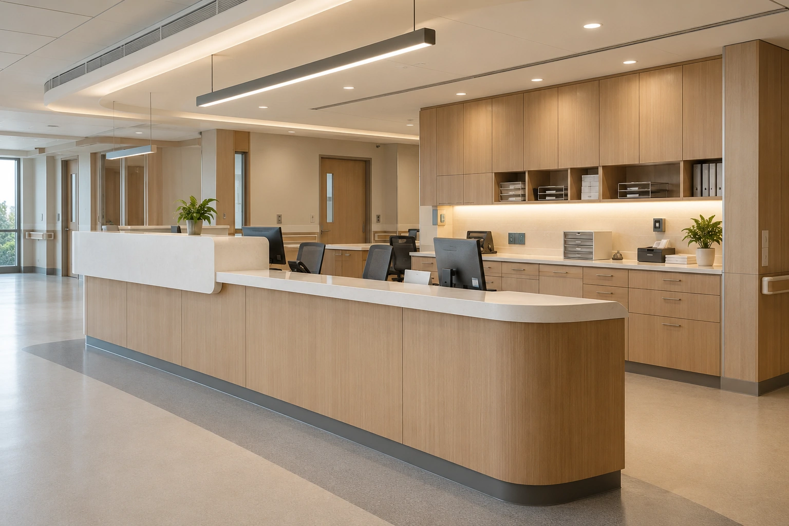 Shantou Hospital Nurse Station · AI visual reference