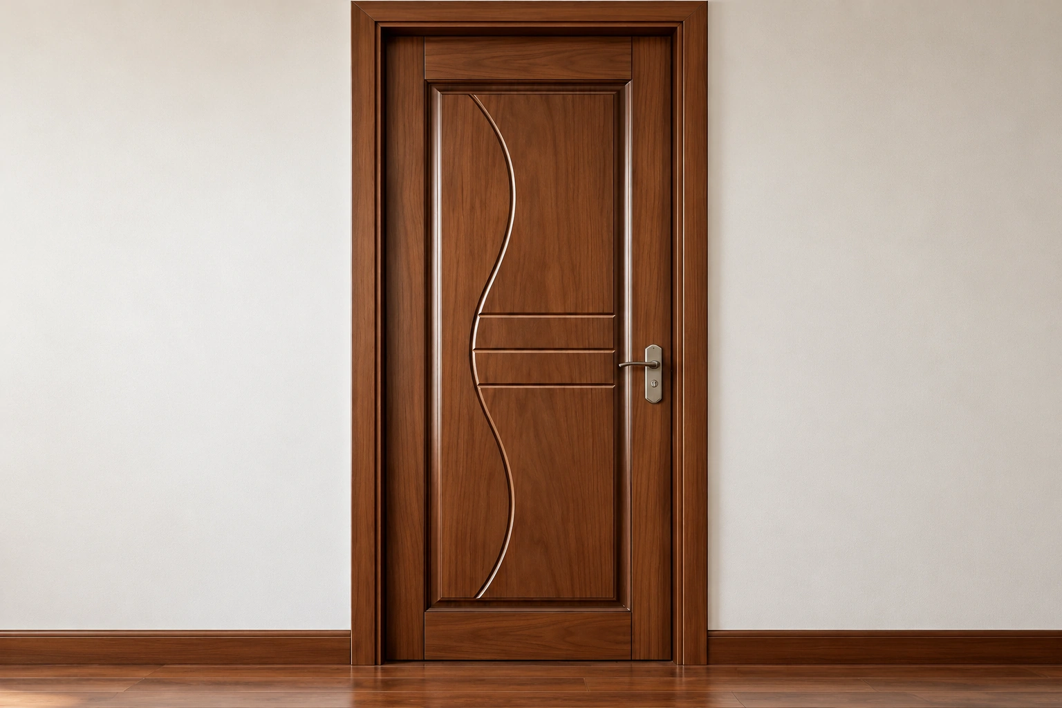 AI reconstruction: an interior door with its frame and handle (D005)