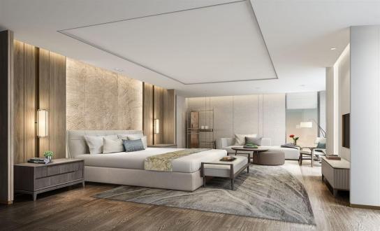 Lijiang Jingxi Hilton Hotel — loose furniture and decorative wood panels