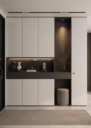 Haikou Dejing Quyuan Fenghe — entry cabinets, balcony cabinets and shoe storage